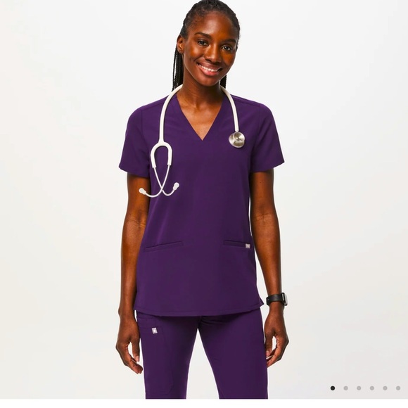 Figs set (both medium) plum colored casma top and yola bottoms. 10/10 condition - Picture 1 of 6